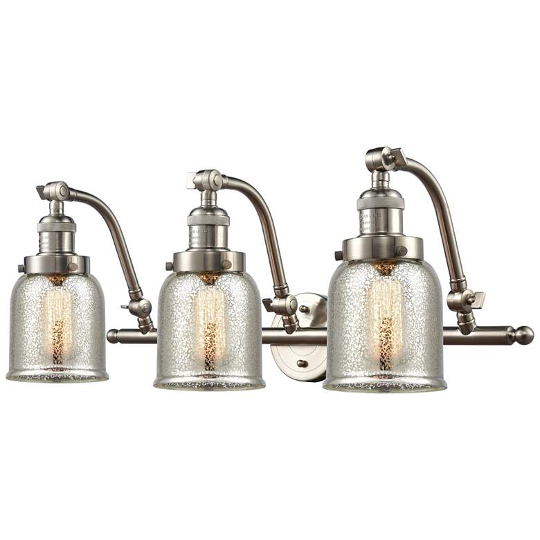 Image 1 Bell 28"W 3 Light Brushed Nickel Bath Light w/ Mercury Shade