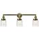 Bell 3 Light 30" Bath Light - Antique Brass - Deco Swirl Shade