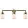 Bell 3 Light 30" Bath Light - Antique Brass - Matte White Shade