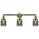 Bell 3 Light 30" Bath Light - Antique Brass - Plated Smoke Shade