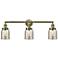 Bell 3 Light 30" Bath Light - Antique Brass - Silver Plated Mercury Sh
