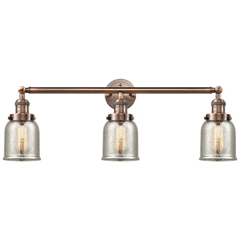 Image 1 Bell 3 Light 30" Bath Light - Antique Copper - Silver Plated Mercury S