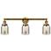 Bell 3 Light 30" Bath Light - Brushed Brass - Silver Plated Mercury Sh