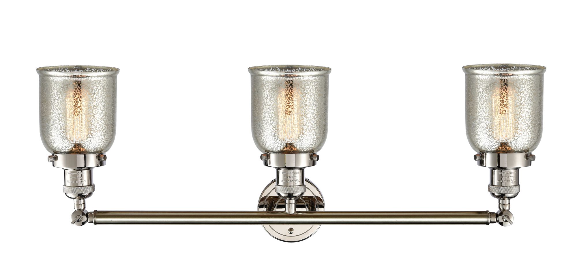 Image 2 Bell 3 Light 30" Bath Light - Polished Nickel - Silver Plated Mercury  more views