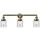 Bell 3 Light 30" LED Bath Light - Antique Brass - Clear Shade