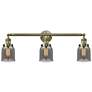 Bell 3 Light 30" LED Bath Light - Antique Brass - Plated Smoke Shade