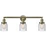 Bell 3 Light 30" LED Bath Light - Antique Brass - Seedy Shade