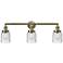 Bell 3 Light 30" LED Bath Light - Antique Brass - Seedy Shade