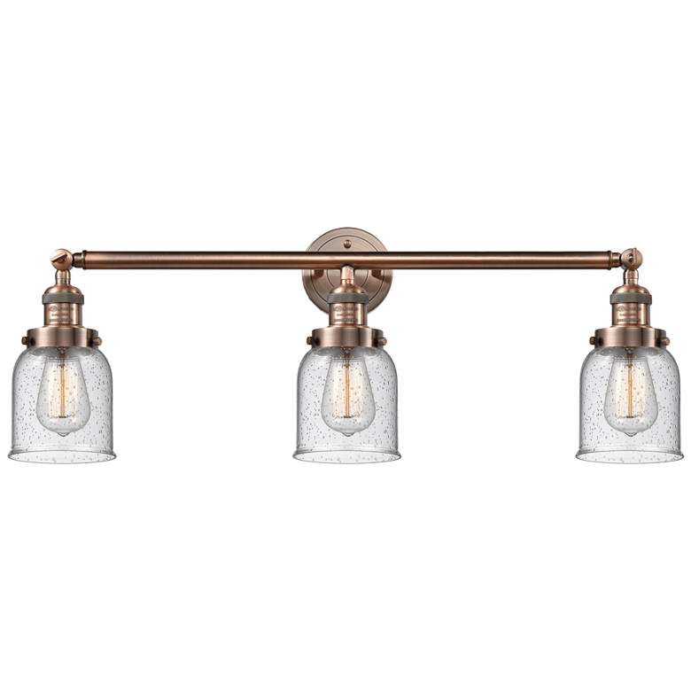 Image 1 Bell 3 Light 30" LED Bath Light - Antique Copper - Seedy Shade