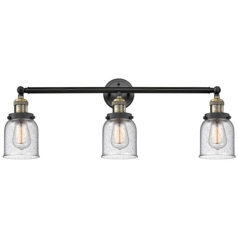 Image 1 Bell 3 Light 30" LED Bath Light - Black Antique Brass - Seedy Shade