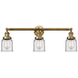 Image1 of Bell 3 Light 30" LED Bath Light - Brushed Brass - Clear Shade