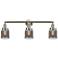 Bell 3 Light 30" LED Bath Light - Brushed Satin Nickel - Plated Smoke