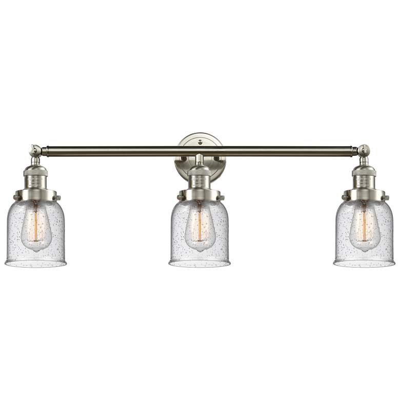 Image 1 Bell 3 Light 30" LED Bath Light - Brushed Satin Nickel - Seedy Shade