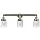 Bell 3 Light 30" LED Bath Light - Brushed Satin Nickel - Seedy Shade