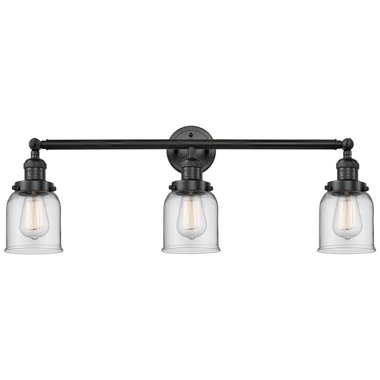 Image 1 Bell 3 Light 30" LED Bath Light - Matte Black - Clear Shade