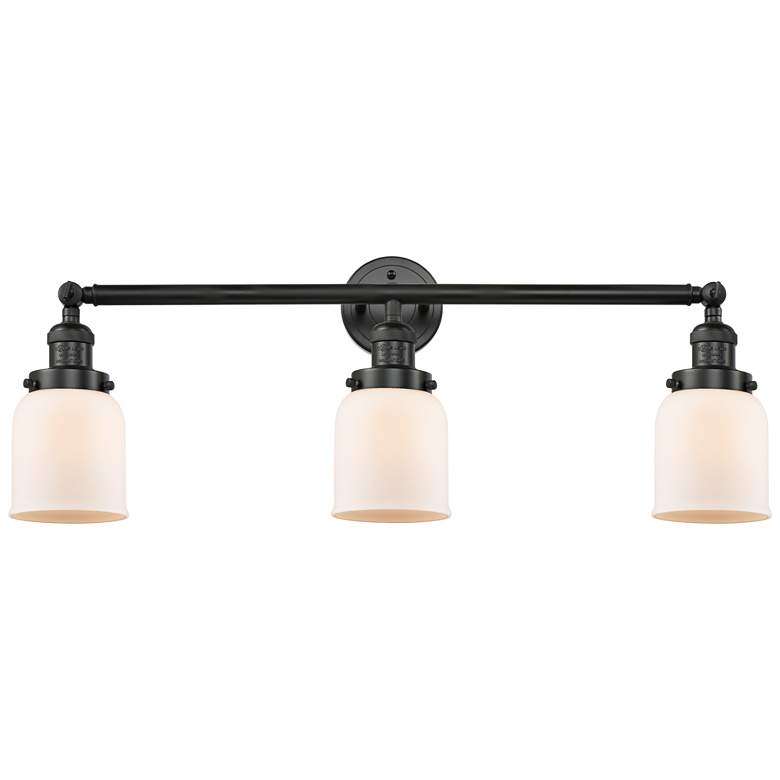 Image 1 Bell 3 Light 30" LED Bath Light - Matte Black - Matte White Shade