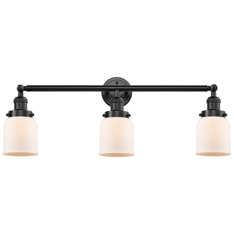 Image 1 Bell 3 Light 30" LED Bath Light - Oil Rubbed Bronze - Matte White Shad