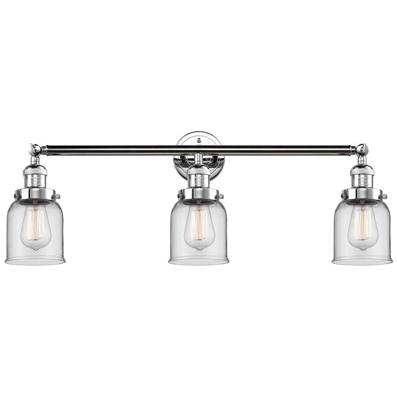 Image 1 Bell 3 Light 30" LED Bath Light - Polished Chrome - Clear Shade