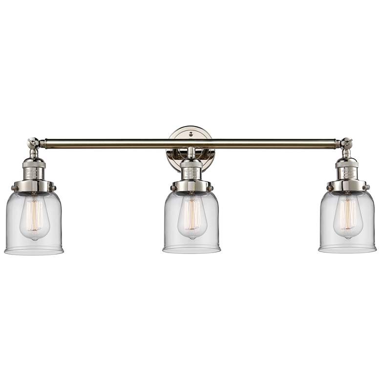 Image 1 Bell 3 Light 30 inch LED Bath Light - Polished Nickel - Clear Shade