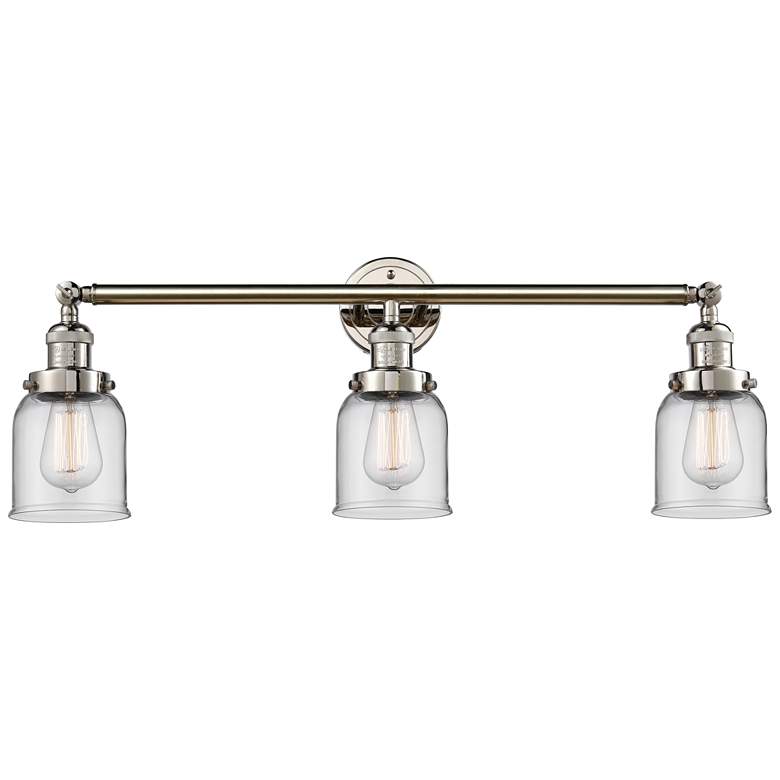 Image 1 Bell 3 Light 30" LED Bath Light - Polished Nickel - Clear Shade