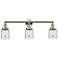 Bell 3 Light 30" LED Bath Light - Polished Nickel - Clear Shade