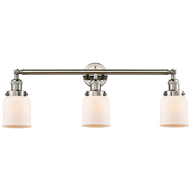 Image 1 Bell 3 Light 30" LED Bath Light - Polished Nickel - Matte White Shade