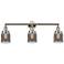 Bell 3 Light 30" LED Bath Light - Polished Nickel - Plated Smoke Shade