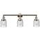 Bell 3 Light 30" LED Bath Light - Polished Nickel - Seedy Shade