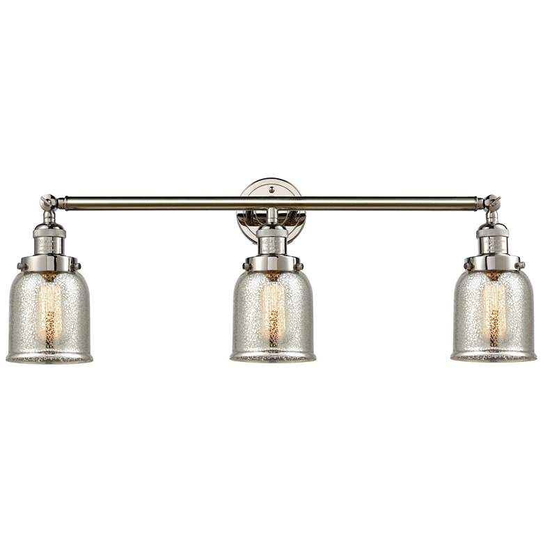 Image 1 Bell 3 Light 30" LED Bath Light - Polished Nickel - Silver Mercury Sha