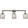 Bell 3 Light 30" LED Bath Light - Polished Nickel - Silver Mercury Sha