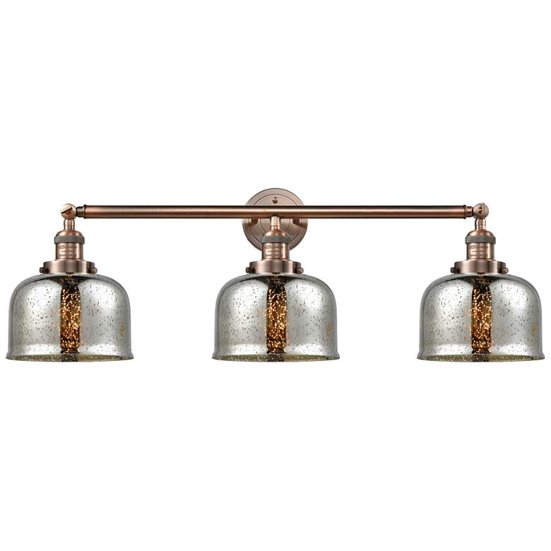 Image 1 Bell 3 Light 32" Bath Light - Antique Copper - Silver Plated Mercury S
