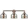 Bell 3 Light 32" Bath Light - Antique Copper - Silver Plated Mercury S
