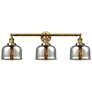 Bell 3 Light 32" Bath Light - Brushed Brass - Silver Plated Mercury Sh