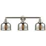 Bell 3 Light 32" Bath Light - Brushed Satin Nickel - Silver Mercury Sh