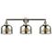 Bell 3 Light 32" Bath Light - Brushed Satin Nickel - Silver Mercury Sh