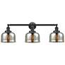 Bell 3 Light 32" Bath Light - Oil Rubbed Bronze - Silver Mercury Shade