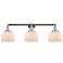 Bell 3 Light 32" Bath Light - Polished Chrome - Matte White Shade