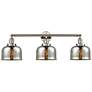 Bell 3 Light 32" Bath Light - Polished Nickel - Silver Plated Mercury