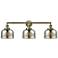 Bell 3 Light 32" LED Bath Light - Antique Brass - Silver Mercury Shade