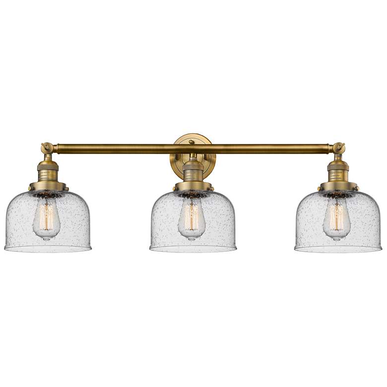 Image 1 Bell 3 Light 32" LED Bath Light - Brushed Brass - Seedy Shade
