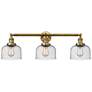Bell 3 Light 32" LED Bath Light - Brushed Brass - Seedy Shade