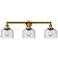 Bell 3 Light 32" LED Bath Light - Brushed Brass - Seedy Shade