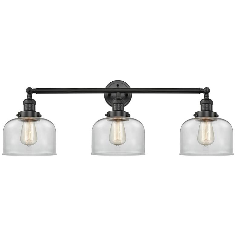 Image 1 Bell 3 Light 32" LED Bath Light - Matte Black - Clear Shade