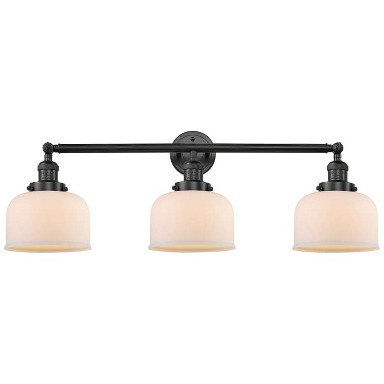 Image 1 Bell 3 Light 32" LED Bath Light - Matte Black - Matte White Shade