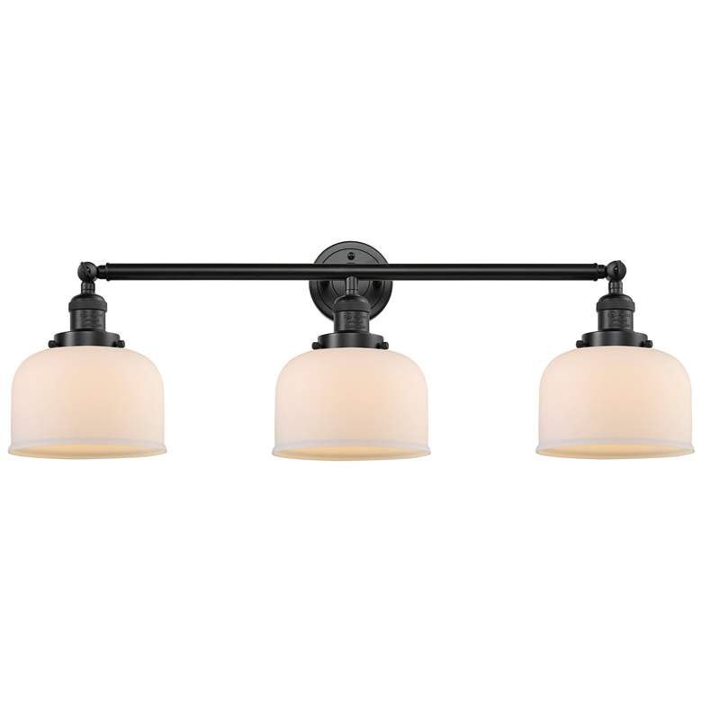 Image 1 Bell 3 Light 32" LED Bath Light - Oil Rubbed Bronze - Matte White Shad