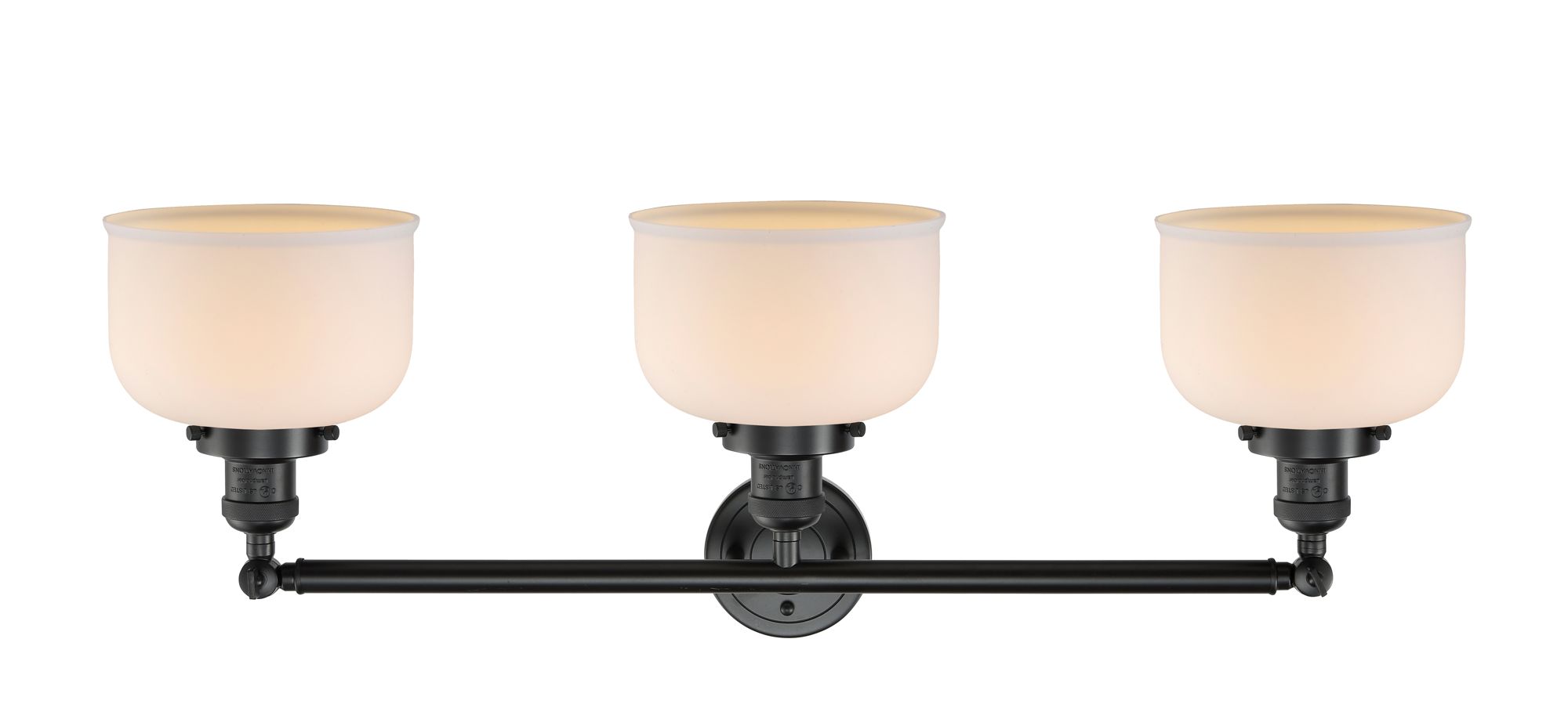 Image 2 Bell 3 Light 32" LED Bath Light - Oil Rubbed Bronze - Matte White Shad more views