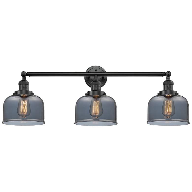 Image 1 Bell 3 Light 32" LED Bath Light - Oil Rubbed Bronze - Plated Smoke Sha