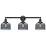 Bell 3 Light 32" LED Bath Light - Oil Rubbed Bronze - Plated Smoke Sha