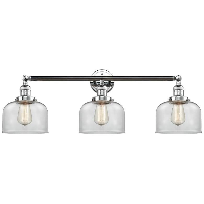 Image 1 Bell 3 Light 32" LED Bath Light - Polished Chrome - Clear Shade