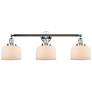 Bell 3 Light 32" LED Bath Light - Polished Chrome - Matte White Shade